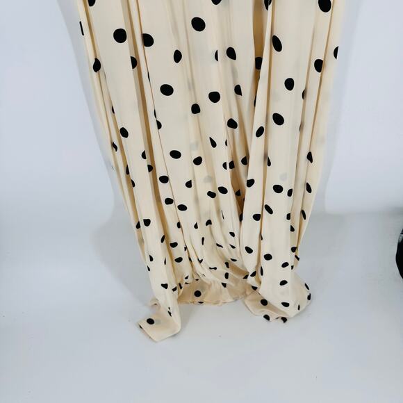 Something Navy Polka Dot V-Neck Midi Dress Chic Elbow Sleeve Feminine Vibe Sz 1 - Picture 6 of 9